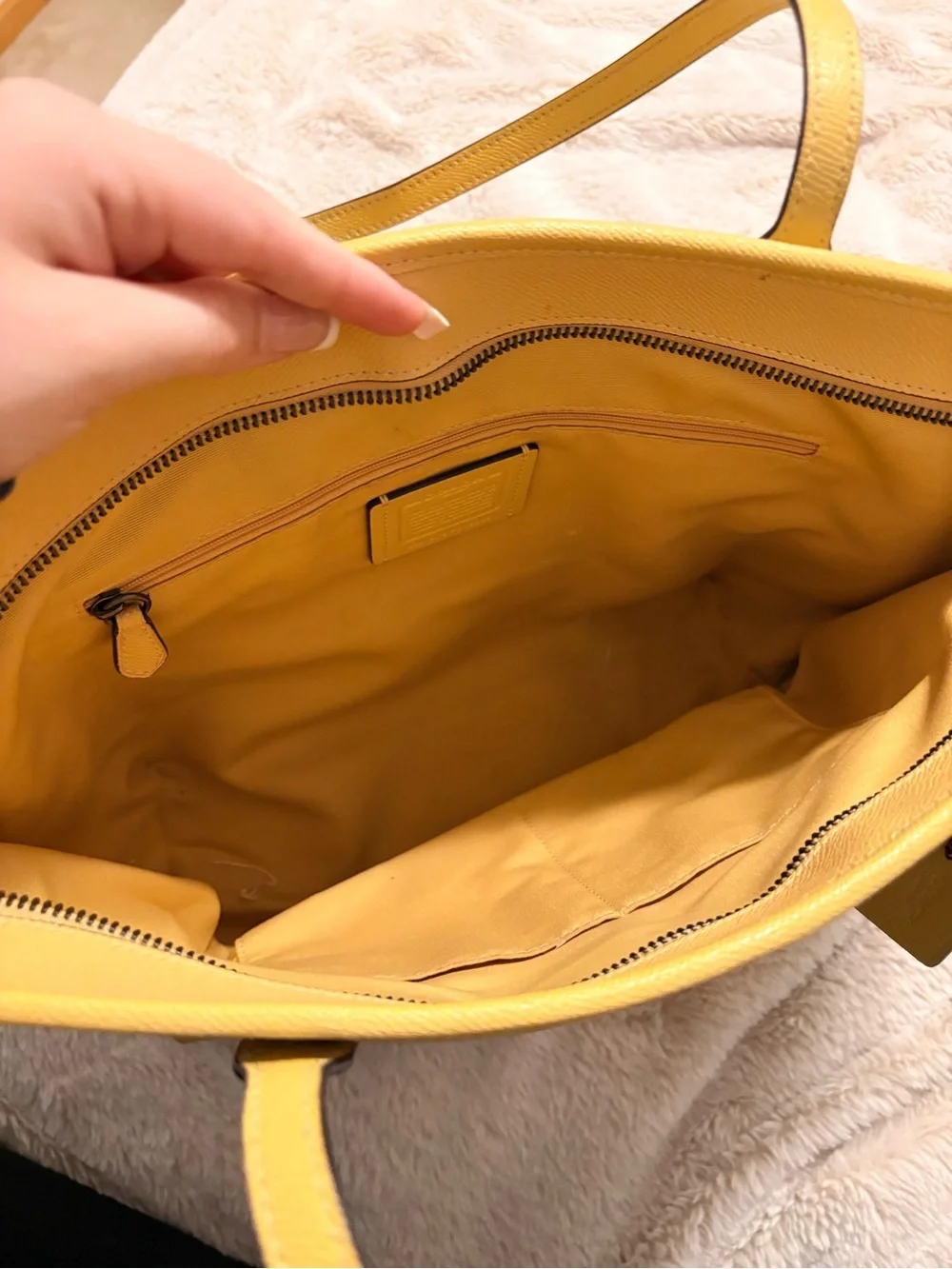 Coach Yellow Pebbled Leather Tote